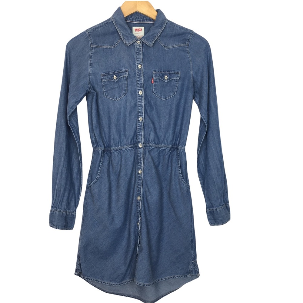 Levi’s Chambray Ling Sleeve Button Up Shirt Dress